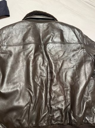 Cazadora Piel Geox Hombre Marrón