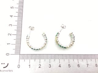 pendientes plata 925mm con piedra con circonita