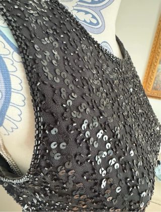 Vestido fiesta lentejuelas Vintage negro