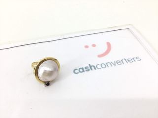 anillo oro 18k con piedra con perla