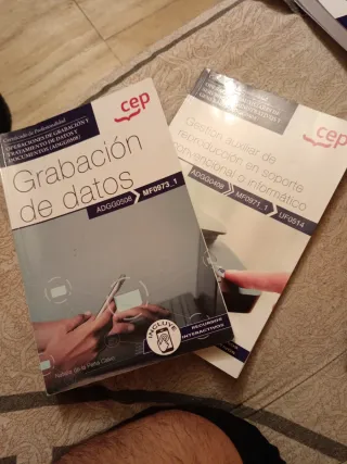 2 libros graba de datos  Manual. Gestión auxiliar