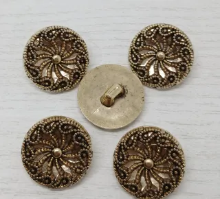 5 Bottoni/botones Vintage Filigrana Anni 60/70