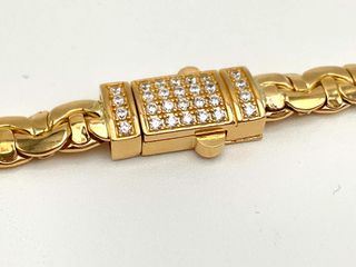 cadena oro 18k con circonita 22cm