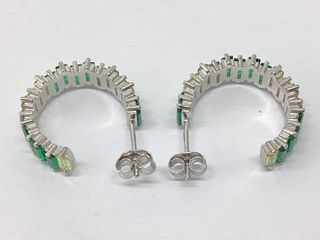 pendientes plata 925mm con piedra con circonita