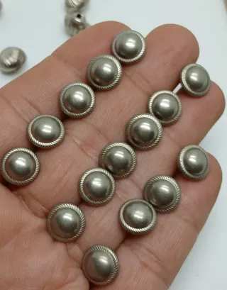 Lotto 28 Bottoni /botones Vintage metallo argentat