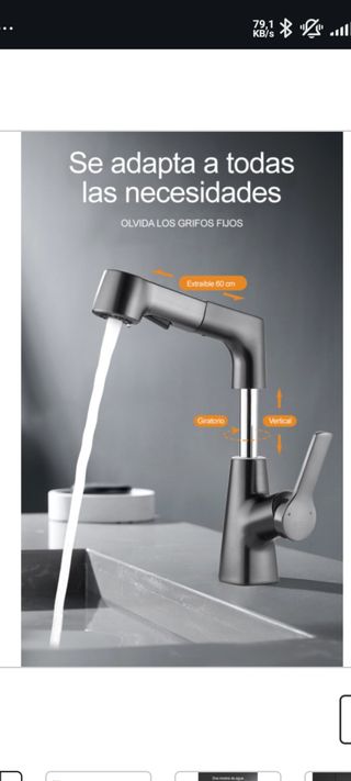 Torneira Cozinha Elevatória Extensível