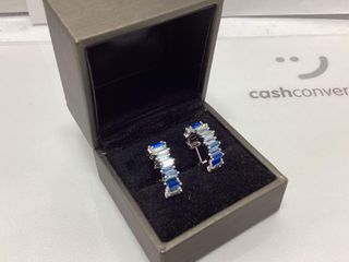 pendientes plata 925mm con piedra con circonita