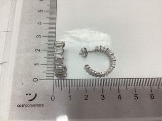 pendientes plata 925mm con piedra con circonita