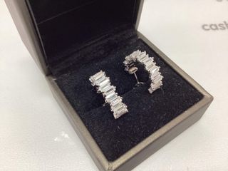 pendientes plata 925mm con piedra con circonita