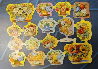 5 Antiguas láminas de cromos Sima. Troquelados y con relieve. Nº 3, 6, 7, 14, 17.