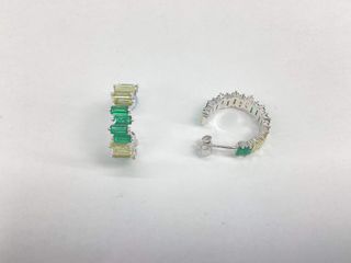 pendientes plata 925mm con piedra con circonita