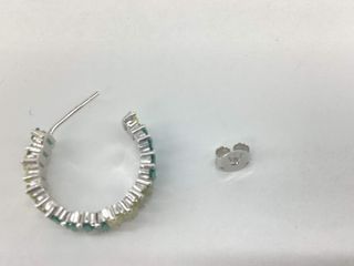 pendientes plata 925mm con piedra con circonita