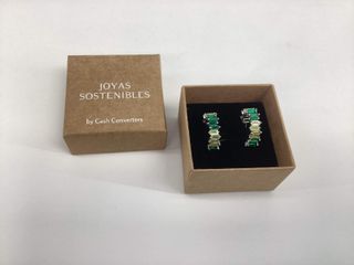 pendientes plata 925mm con piedra con circonita