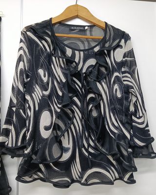 Conjunto vintage H. NADAL falda y blusa L/XL