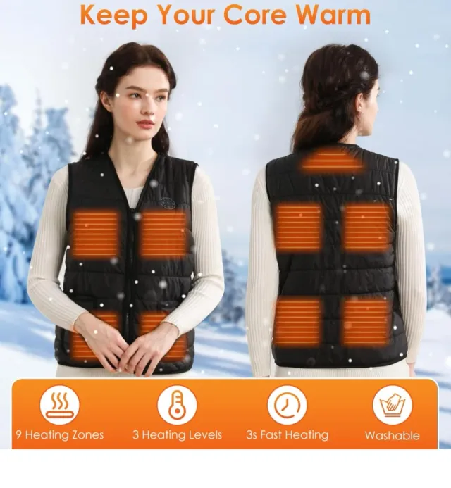 Chaleco Calefactable Unisex Negro(sin batería)