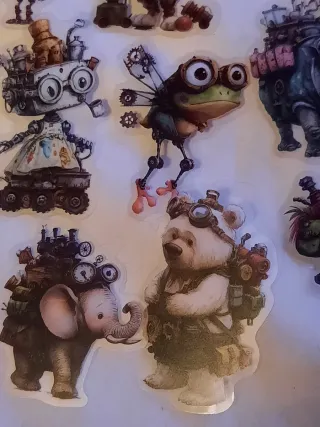 25 Autocolantes Animais Steampunk