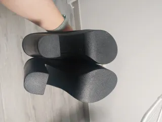 Zapatos plataforma tacón ancho negros 37