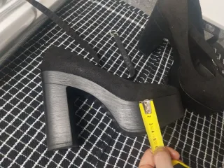 Zapatos plataforma tacón ancho negros 37