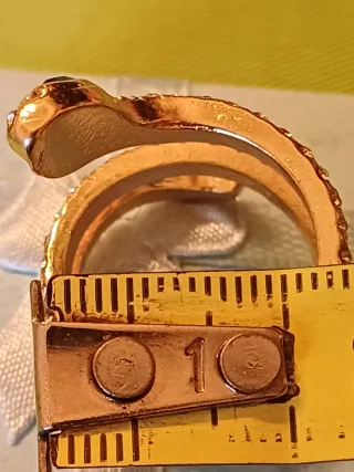 Anello serpente zirconi color oro regolabile