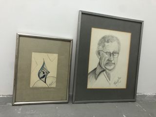 Coppia di quadri astratti fatti a mano