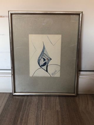 Coppia di quadri astratti fatti a mano