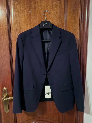 Chaqueta Americana Zara Azul