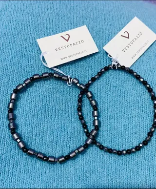Set Bracciali Uomo Vestopazzo Nero Grigio
