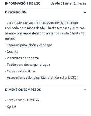 Bañera cambiador CAM