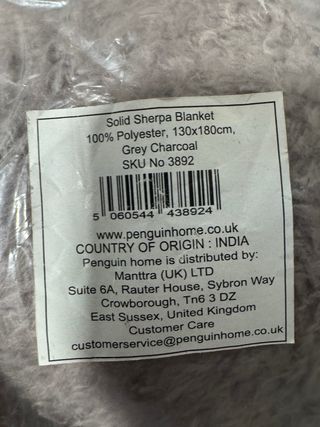 Manta Sherpa Polar Gris 130x180cm