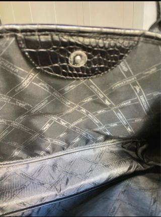 Bolso Longchamp Roseau Piel Negra grabada