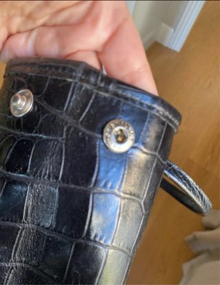 Bolso Longchamp Roseau Piel Negra grabada