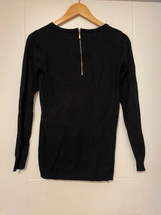 Jersey fino negro con cremallera