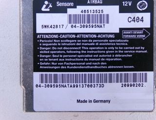 Centralita airbag fiat 106083 04309595nat multipla