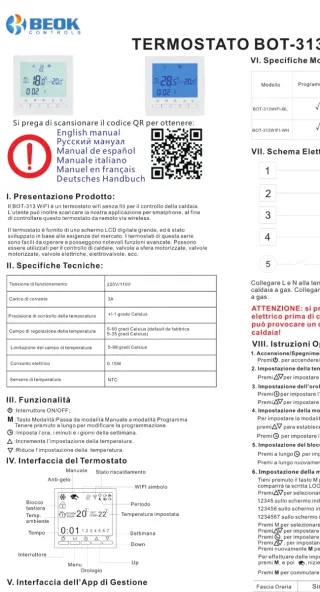 Termostato Digitale Wireless Bianco