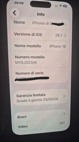 iPhone 16 256GB 5 mesi di garanzia