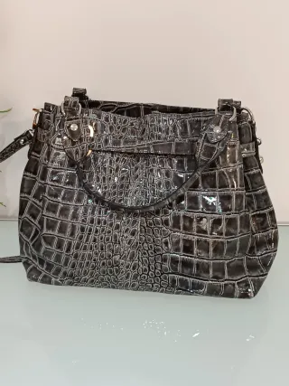 Borsa vera pelle grigia tracolla/spalla