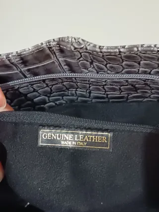 Borsa vera pelle grigia tracolla/spalla