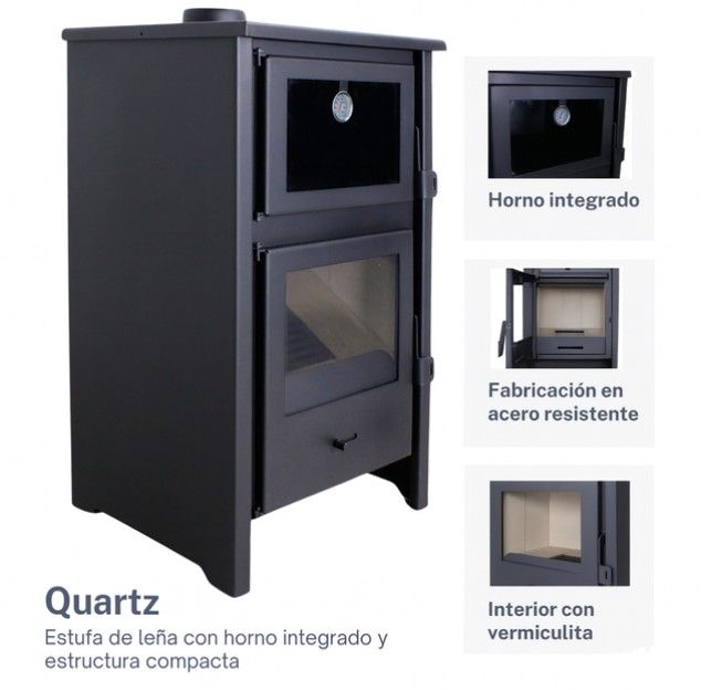 Estufa de Leña con Horno Quartz 12 Kw   MAD211024