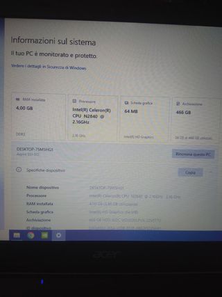 Computer Portatile Acer Aspire Intel Notebook