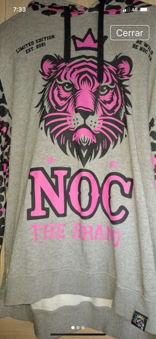 Sudadera NOC THE BRAND gris y rosa