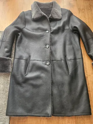 Abrigo Piel Negro Talla 4
