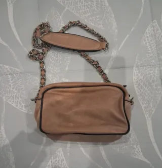 Bolso de piel Bimba y Lola Beige y Negro