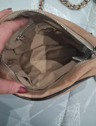 Bolso de piel Bimba y Lola Beige y Negro