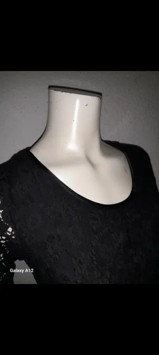 Vestido Massimo Dutti Negro Encaje