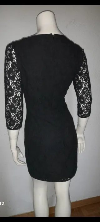 Vestido Massimo Dutti Negro Encaje