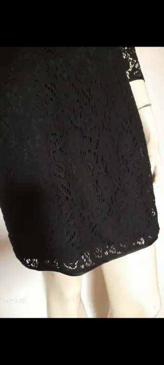 Vestido Massimo Dutti Negro Encaje