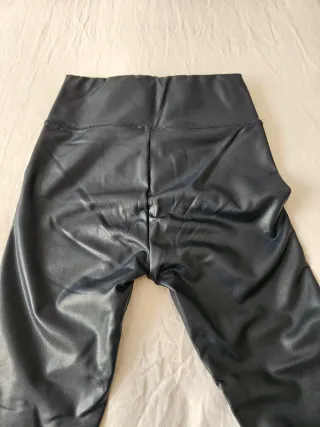 Leggings efecto piel azul marino Talla S