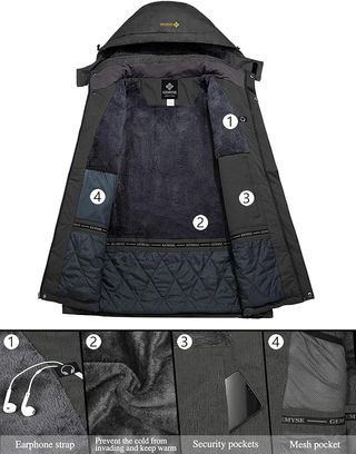 GEMYSE Chaqueta de Esquí Impermeable de Montaña para Mujer Abrigo de Invierno