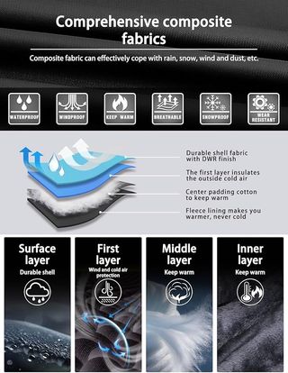 Chaqueta de Esquí Impermeable de Montaña para Hombre Abrigo de Invierno