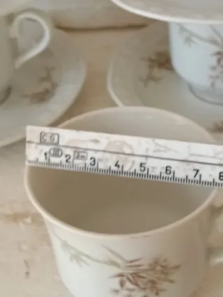 Servizio 6 Tazze Porcellana con Piattini